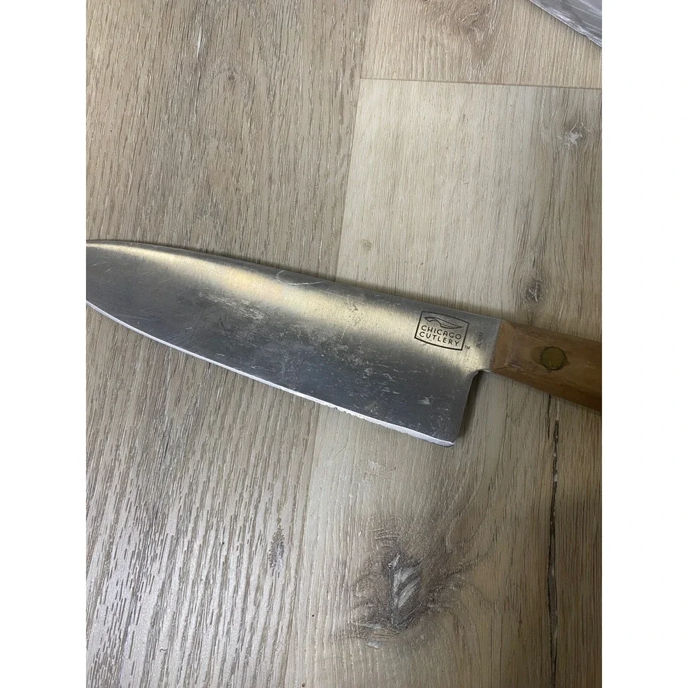 Chicago Cutlery 610M Chef Knife Walnut Wood Handle Full Tang Stainless Steel
